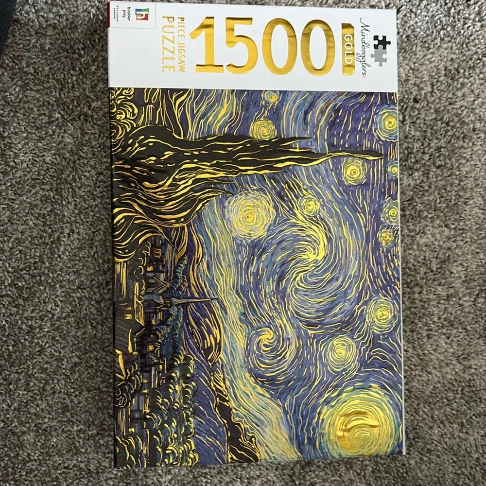 Starry Night 1500 Piece Jigsaw Puzzle Hinkler Mindbogglers Gold NEW - Picture 1 of 1